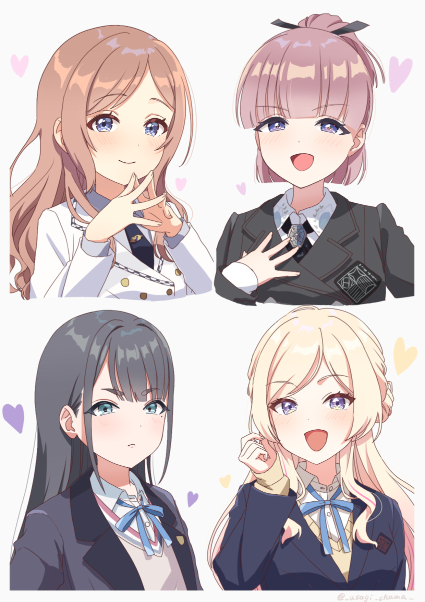 4girls, alternate_hairstyle, amaya_tsubame, amaya_tsubame_(cosplay), arimura_mao, arimura_mao_(cosplay), black_hair, black_jacket