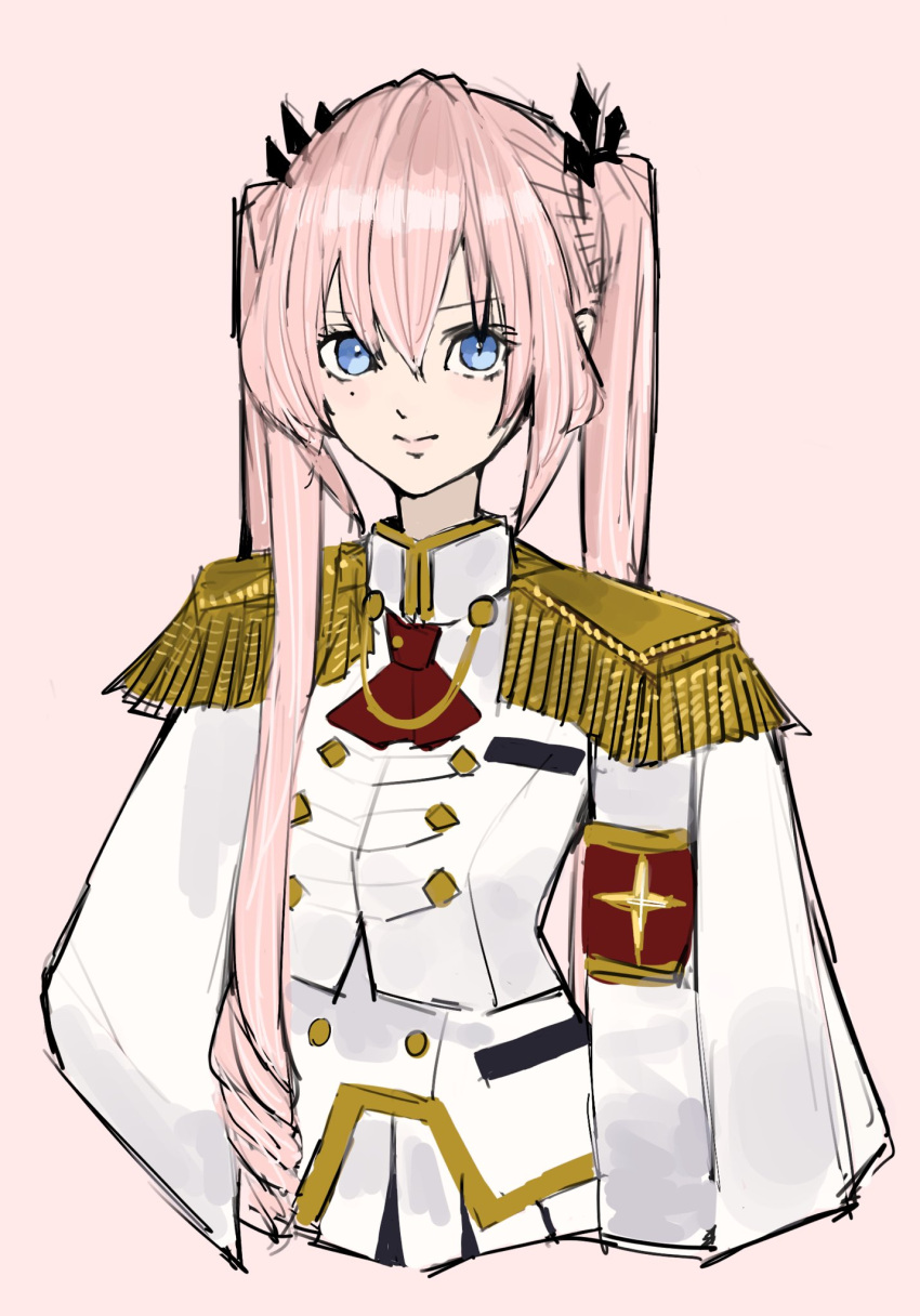 1girl, altea_alessandrini, ascot, assault_lily, blue_eyes, capelet, closed_mouth, commentary_request