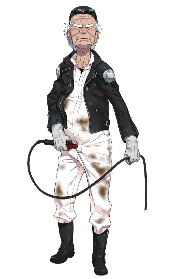 1boy, bandana, black_boots, boots, closed_eyes, fujita_tetsuharu, fukuda_tomonori, full_body