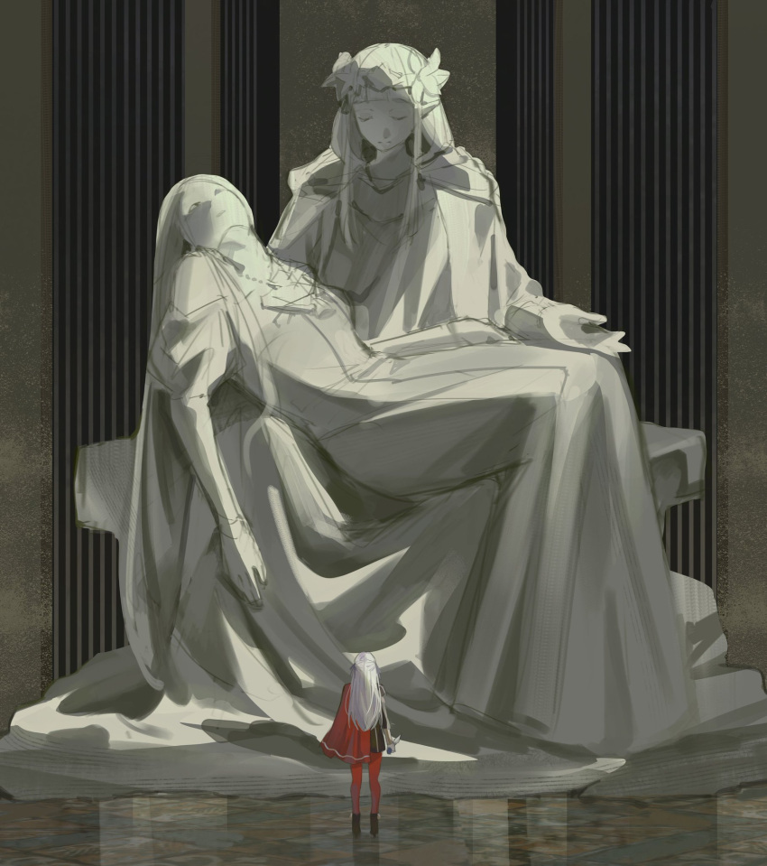 1girl, capelet, closed_eyes, edelgard_von_hresvelg, english_commentary, fire_emblem, fire_emblem:_three_houses, from_behind