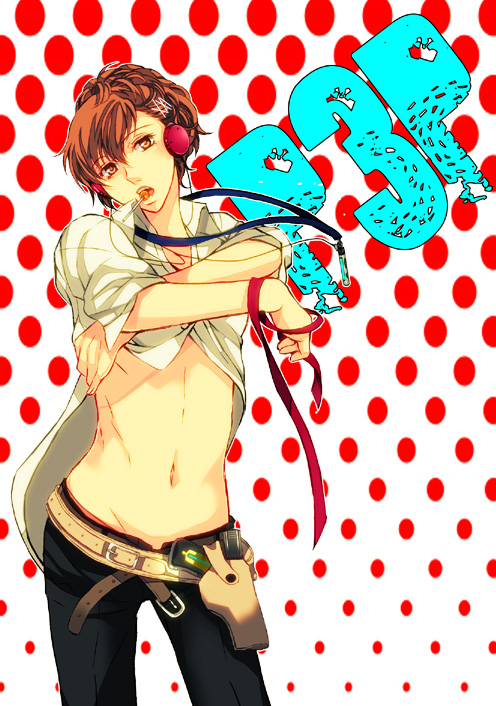 brown_eyes, brown_hair, candy, digital_media_player, evoker, female_protagonist_(persona_3), food, hair_ornament