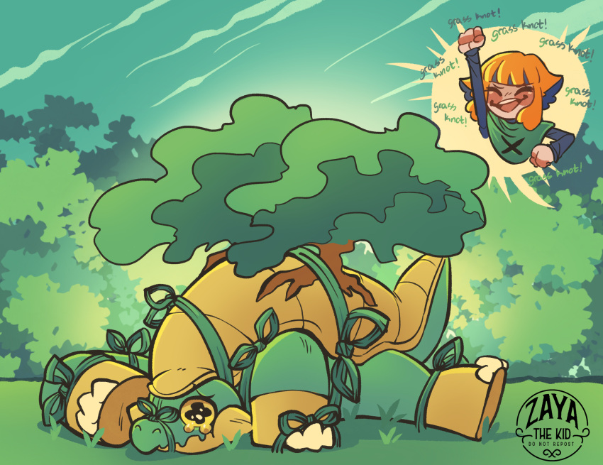 1girl, artist_logo, artist_name, brown_hair, bush, crying, day, english_text