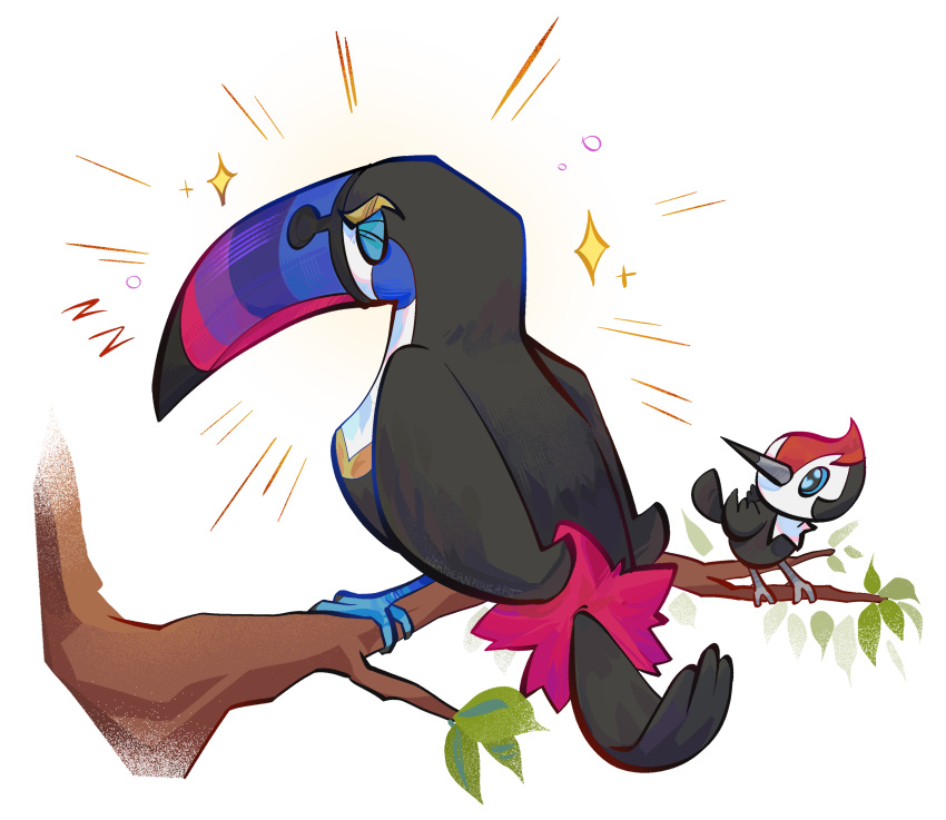 absurdres, alternate_color, beak, bird, branch, highres, no_humans, northernfire