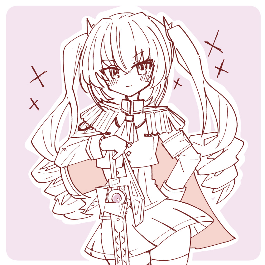 >:), 1girl, altea_alessandrini, ascot, assault_lily, blush, border, closed_mouth