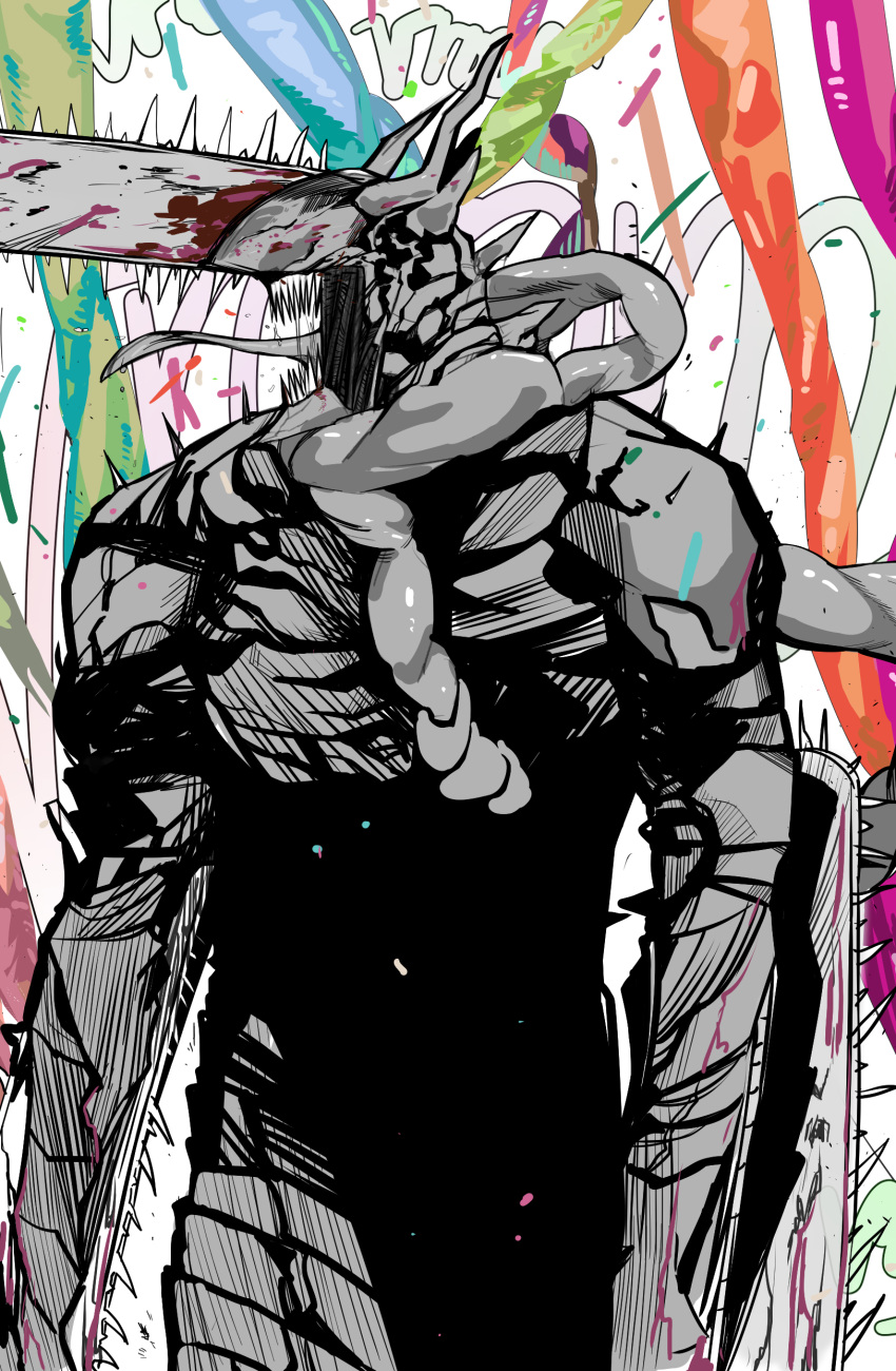 1boy, absurdres, chainsaw, chainsaw_devil, chainsaw_man, commentary_request, highres, intestine_clothing