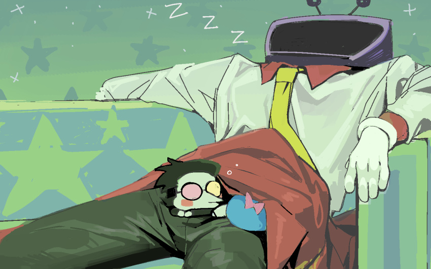 2boys, ant_tenna, asd1565326, black_hair, blush, colored_skin, deltarune, gloves