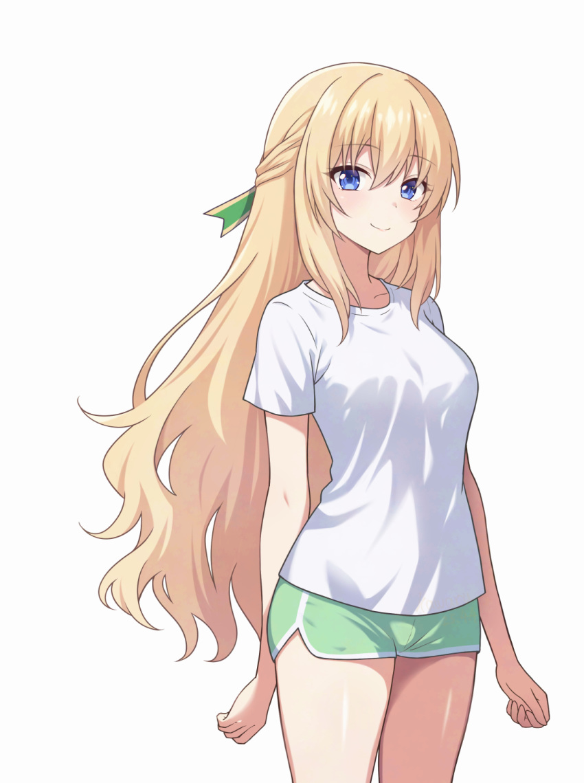 1girl, blonde_hair, blue_eyes, blush, breasts, choujigen_game_neptune, closed_mouth, commentary_request