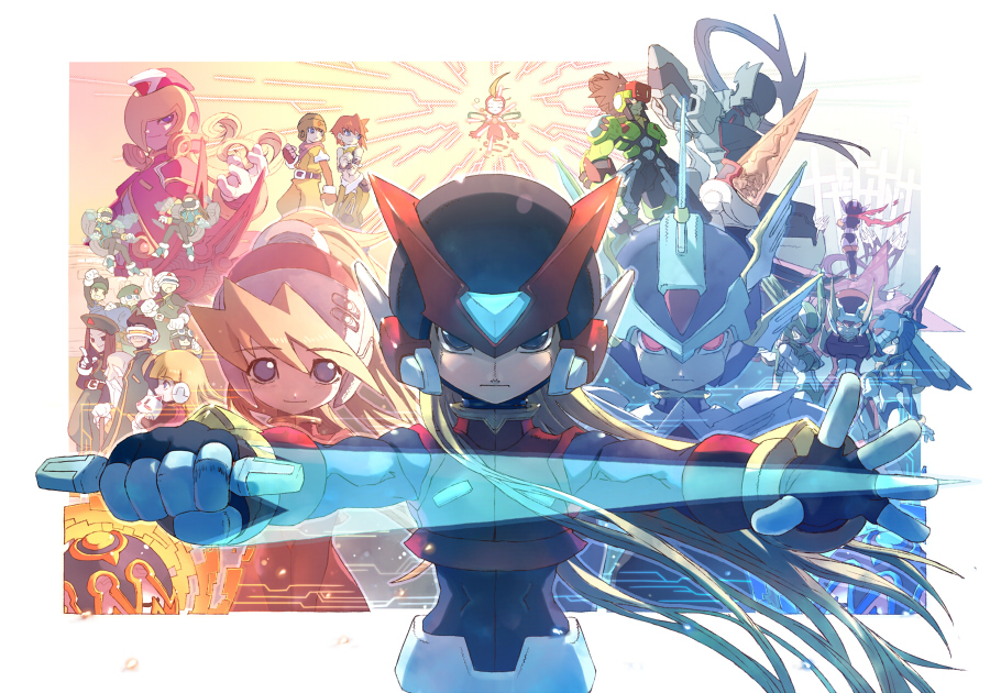 abs, absolutely_everyone, alouette_(mega_man), andrew_(mega_man), android, armor, autruche_(mega_man), beard