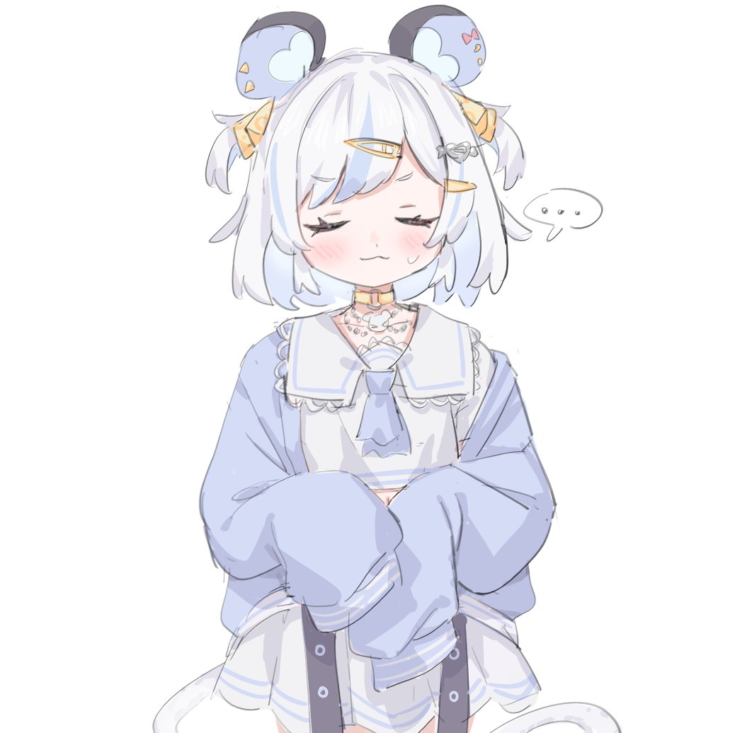 ..., 1girl, :3, animal_ears, blush, choker, hair_ornament, hairclip