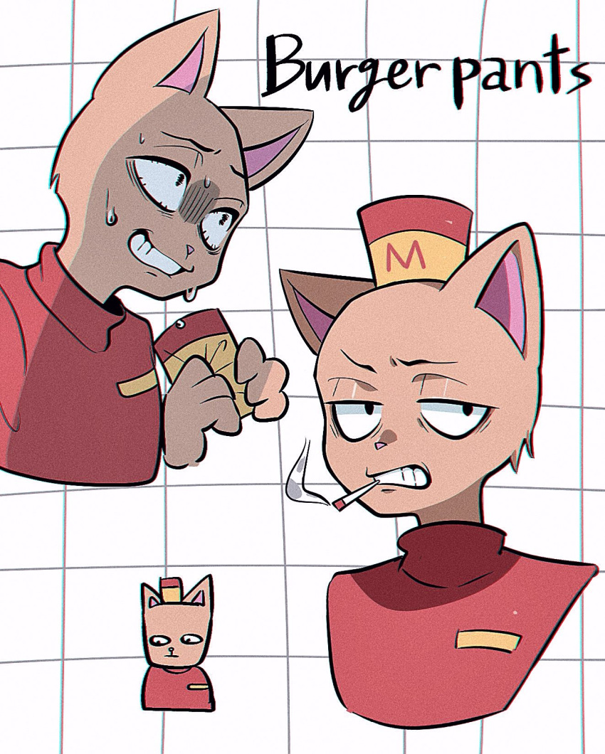 1boy, :d, animal_nose, bad_id, bad_pixiv_id, bags_under_eyes, black_eyes, brown_fur