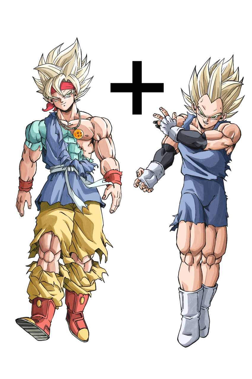 2boys, absurdres, aged_up, beatlo_(rodrigo38658978), blonde_hair, blue_bodysuit, blue_shirt, blue_tunic