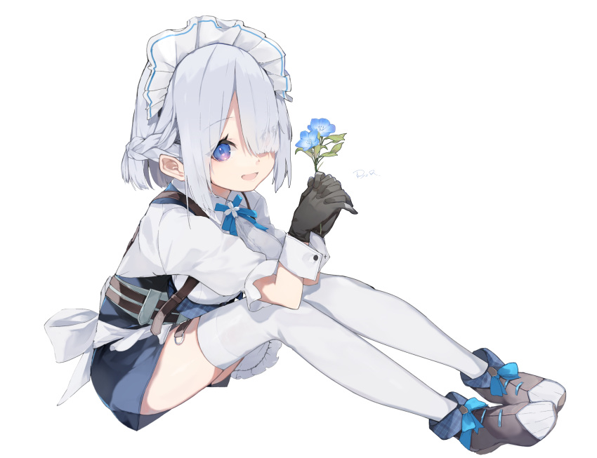 1girl, absurdres, beyblade, beyblade:_burst, black_gloves, blue_eyes, blue_shorts, braid