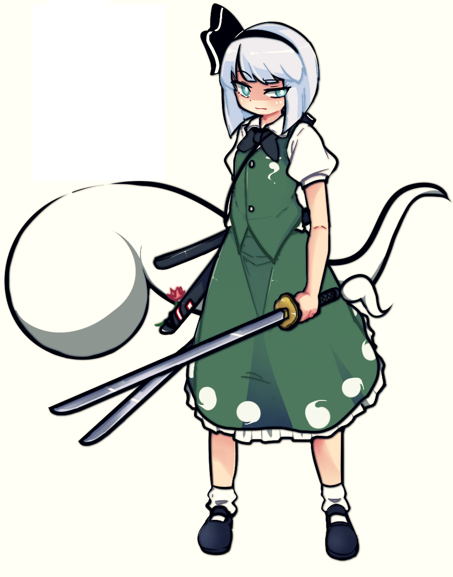 1girl, black_bow, black_bowtie, black_hairband, bow, bowtie, closed_mouth, dagger131134_(kama_astor)