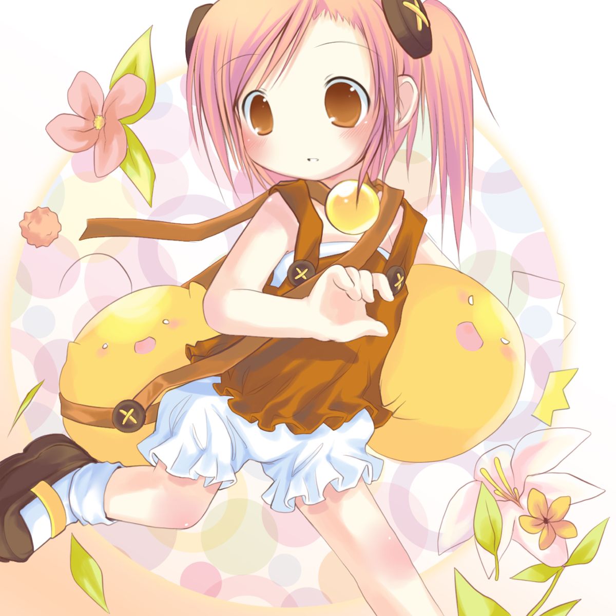 1girl, 2000s_(style), 2others, :d, ahoge, ball, bare_shoulders, blush