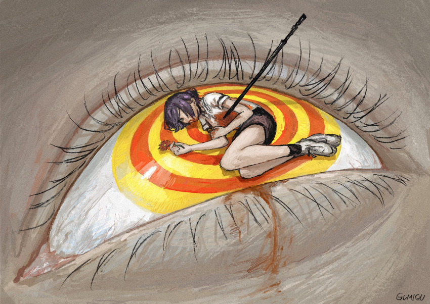 2girls, artist_name, blood, chainsaw_man, eyelashes, gumidrawing, highres, majutsushi_orphen