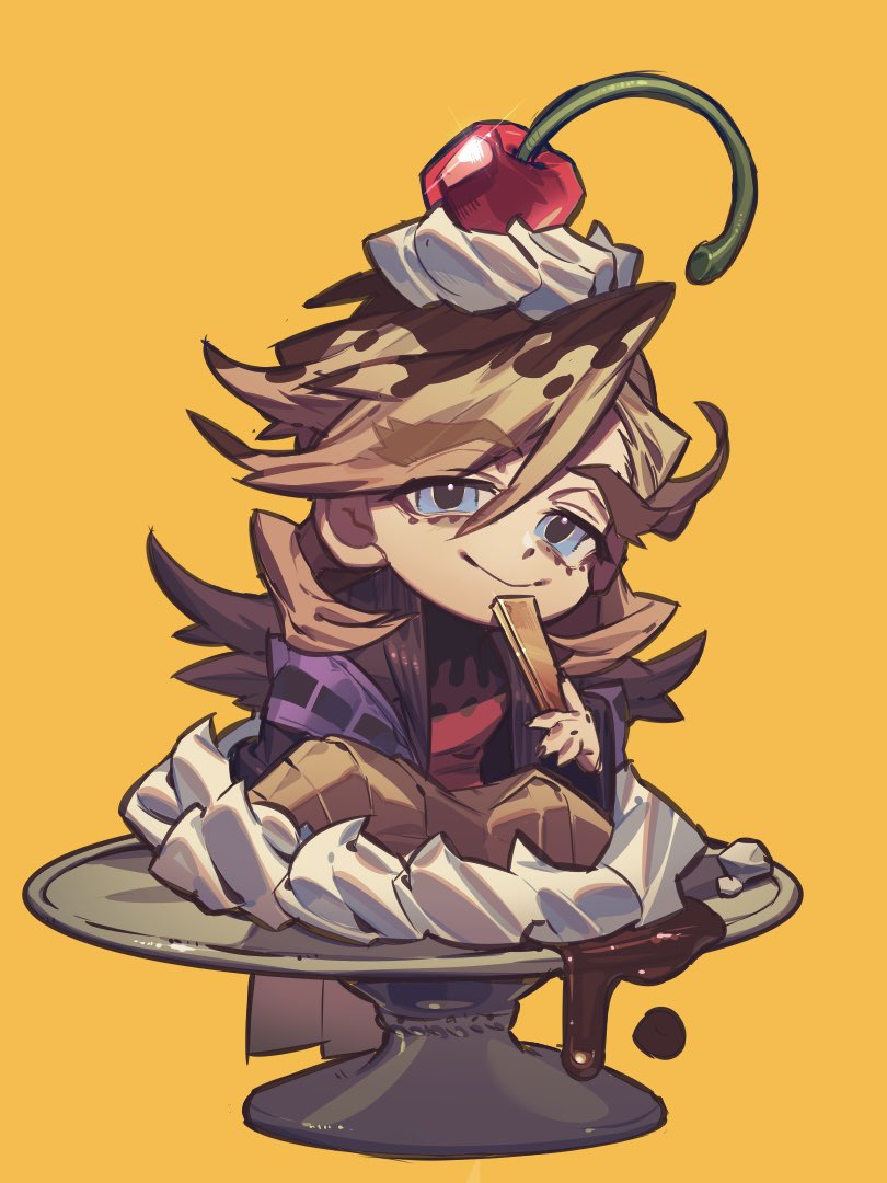 1boy, blonde_hair, blue_eyes, boosk_01, chibi, chibi_only, closed_mouth, douma_(kimetsu_no_yaiba)