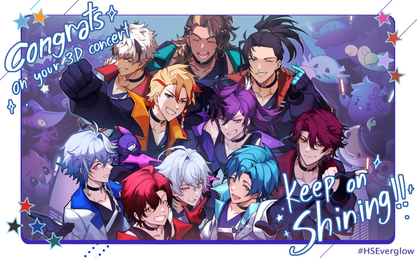 6+boys, ahoge, altventurer_(regis_altare), antenna_hair, aqua_eyes, axel_syrios, axelotl_(axel_syrios), banzoin_hakka