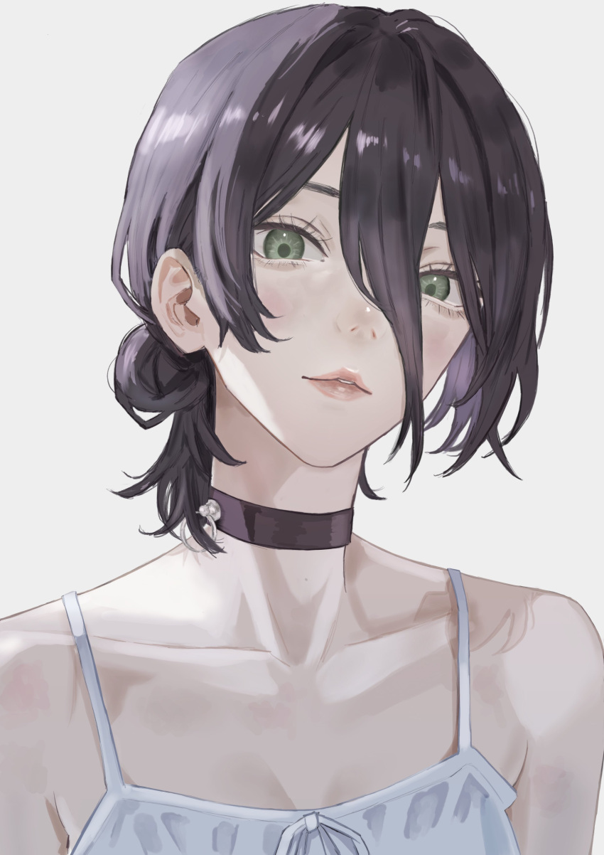1girl, absurdres, black_choker, black_hair, chainsaw_man, choker, closed_mouth, collarbone