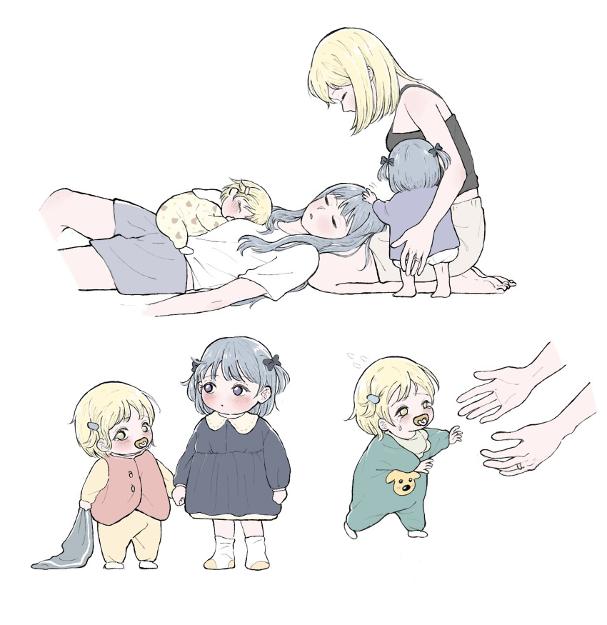 2girls, bang_dream!, bang_dream!_it's_mygo!!!!!, barefoot, black_camisole, blonde_hair, blush, camisole