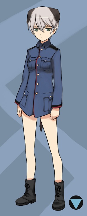 animal_ears, green_eyes, laura_toth, no_socks, shimada_fumikane, solo, strike_witches, tail