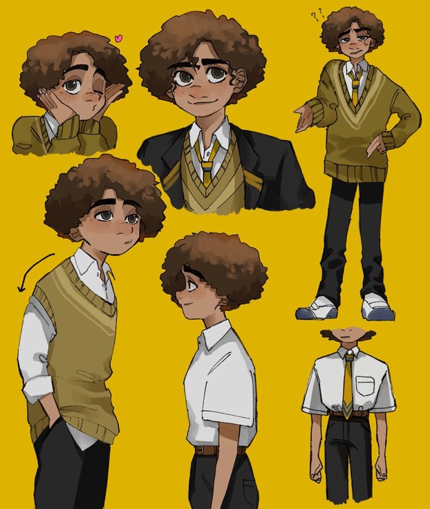 1boy, afro, brown_eyes, brown_hair, camilo_madrigal, colombian_clothes, curly_hair, dark-skinned_female