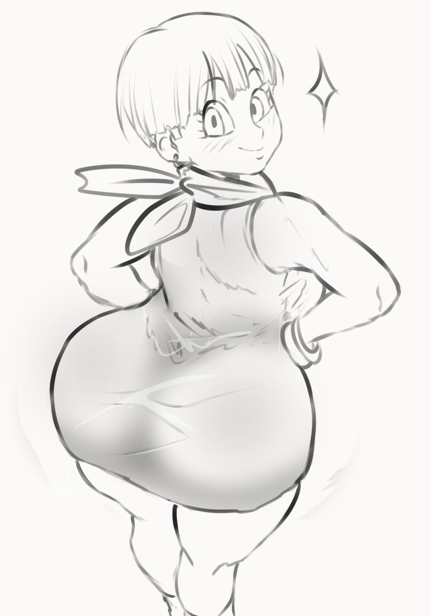 absurdres, ass, bandana, bandana_around_neck, blush, bracelet, breasts, bulma