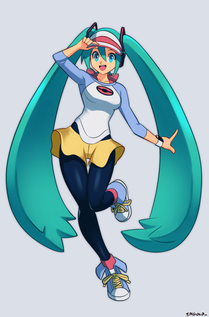 1girl, absurdres, aqua_eyes, aqua_hair, black_pantyhose, breasts, cosplay, hair_ornament