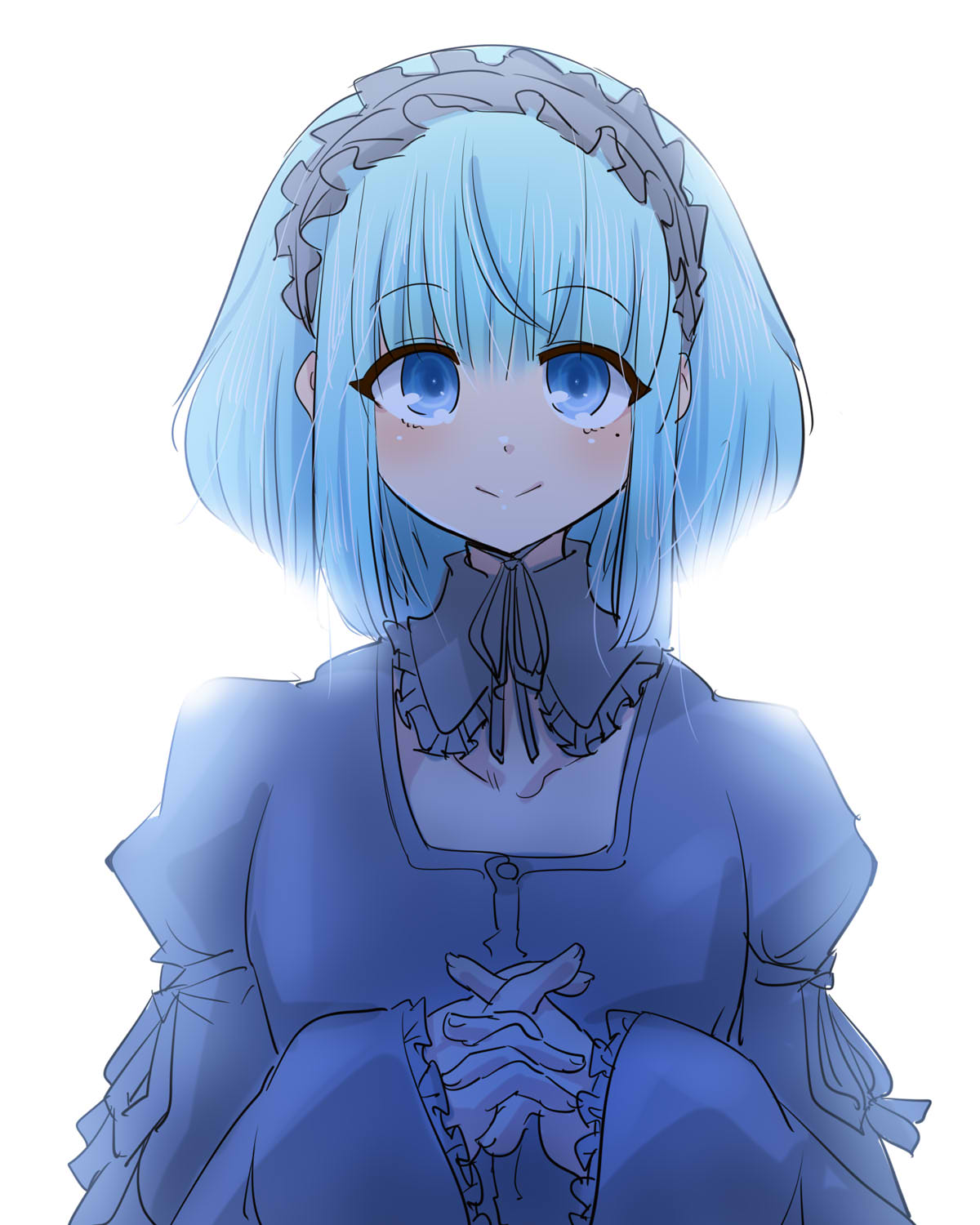 1boy, 2channel, 2channel_(/livejupiter/), aile-kun, blue_eyes, blue_hair, blush, closed_mouth