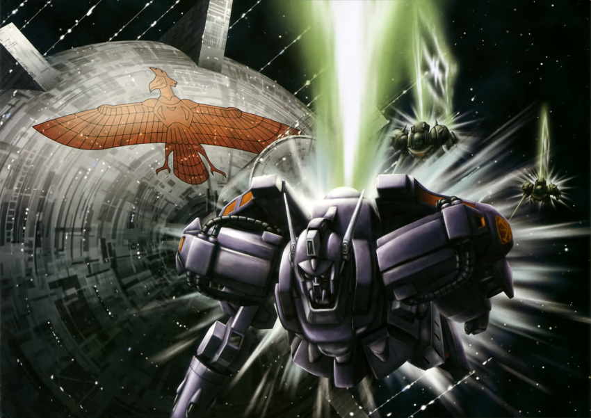 1990s_(style), artist_request, cable, crossbone_vanguard, den'an_zon, emblem, gundam, gundam_f91