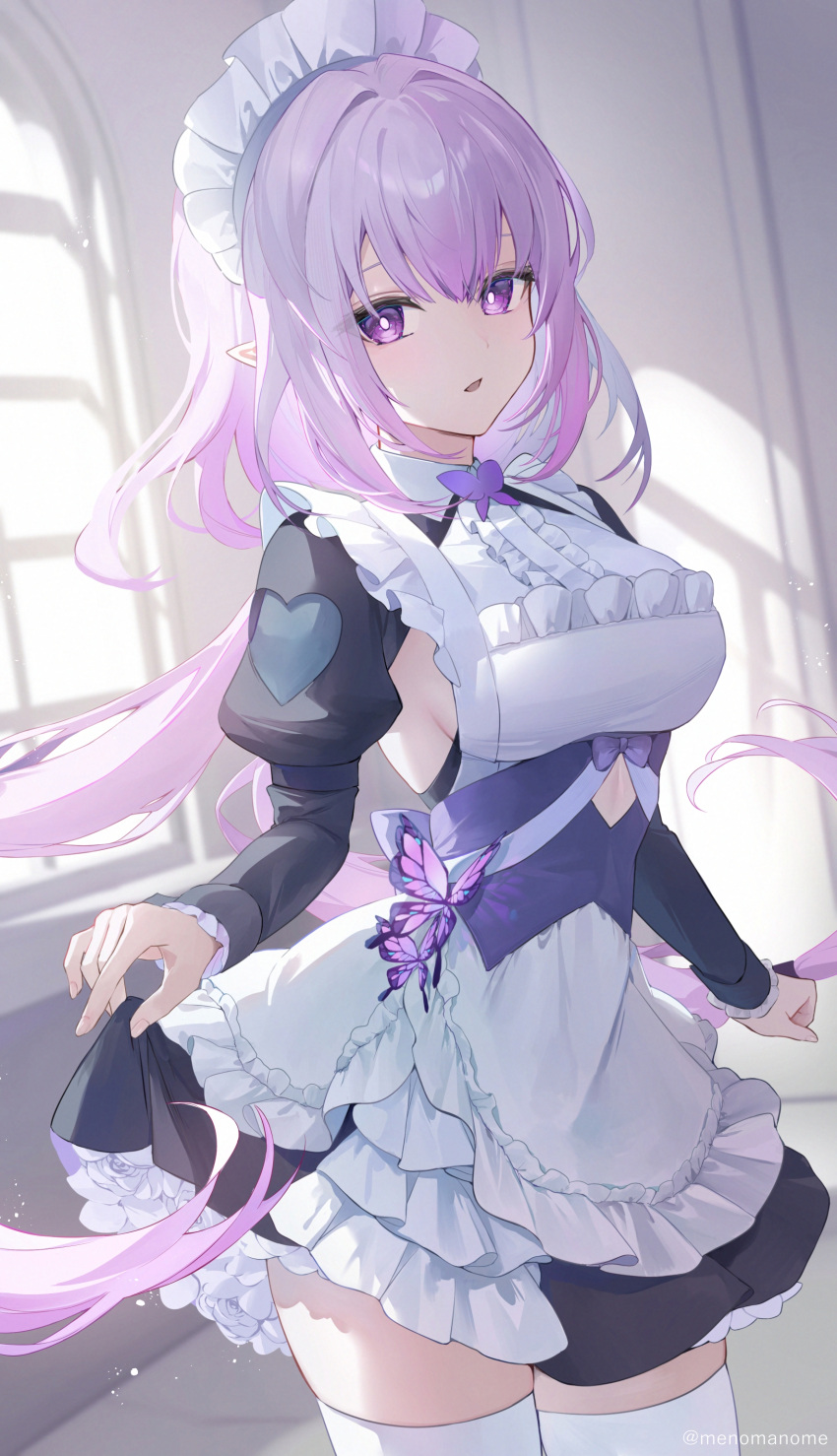 1girl, absurdres, bow, breasts, bug, butterfly, castorice_(honkai:_star_rail), clothing_cutout