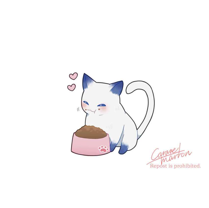 bowl, caramelmarron, cat, chibi, chibi_only, highres, missing_commentary, no_humans