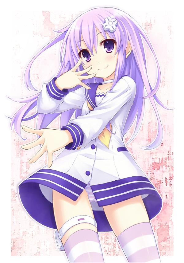 character_request, choujigen_game_neptune_mk2, cowboy_shot, dress, hair_ornament, looking_at_viewer, nepgear, nepgear_(choujigen_game_neptune)