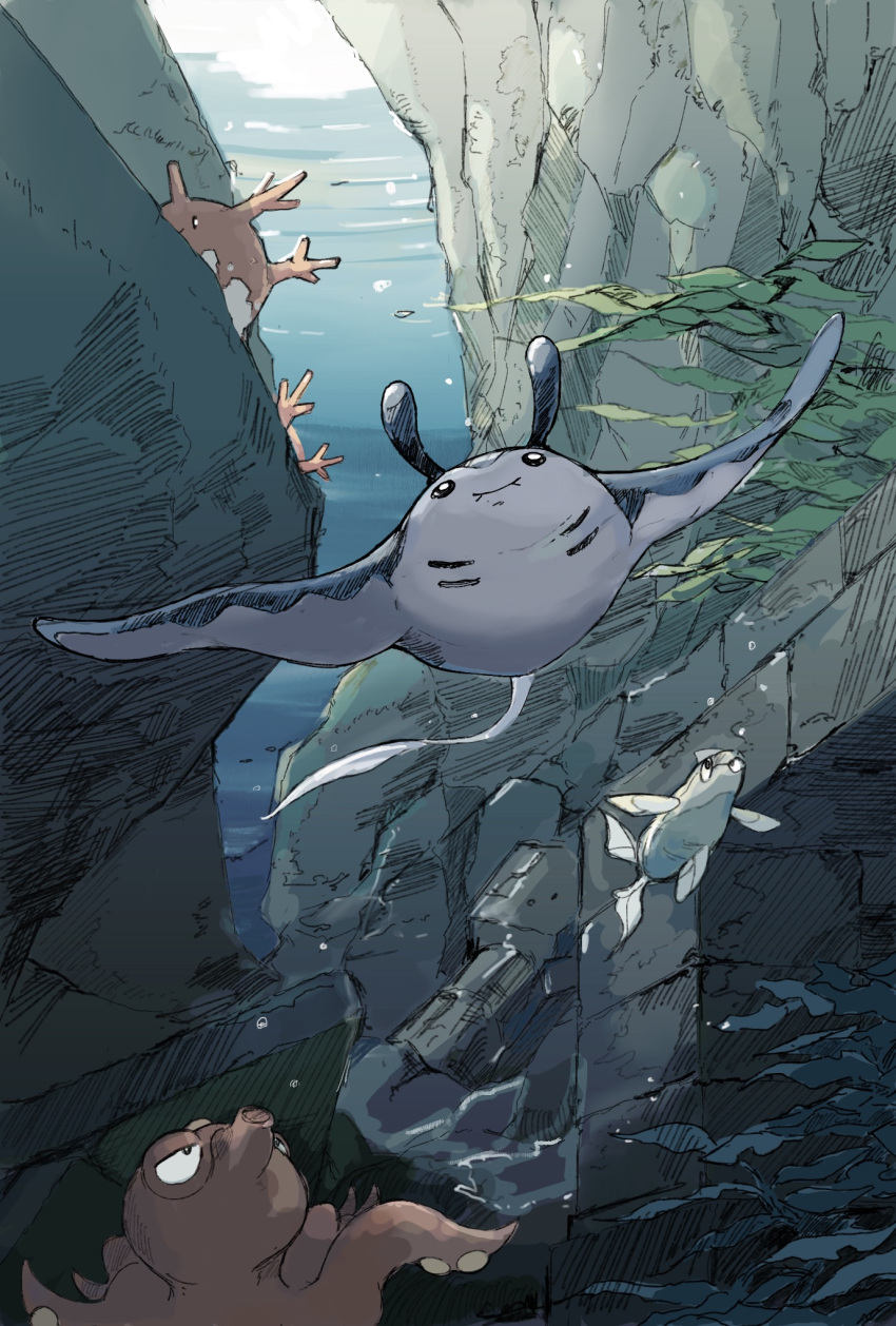air_bubble, animal_focus, bubble, closed_mouth, commentary_request, coral, corsola, highres