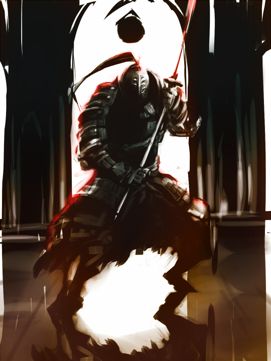 1boy, arch, armor, breastplate, commentary_request, dark_souls_(series), dark_souls_ii, faulds