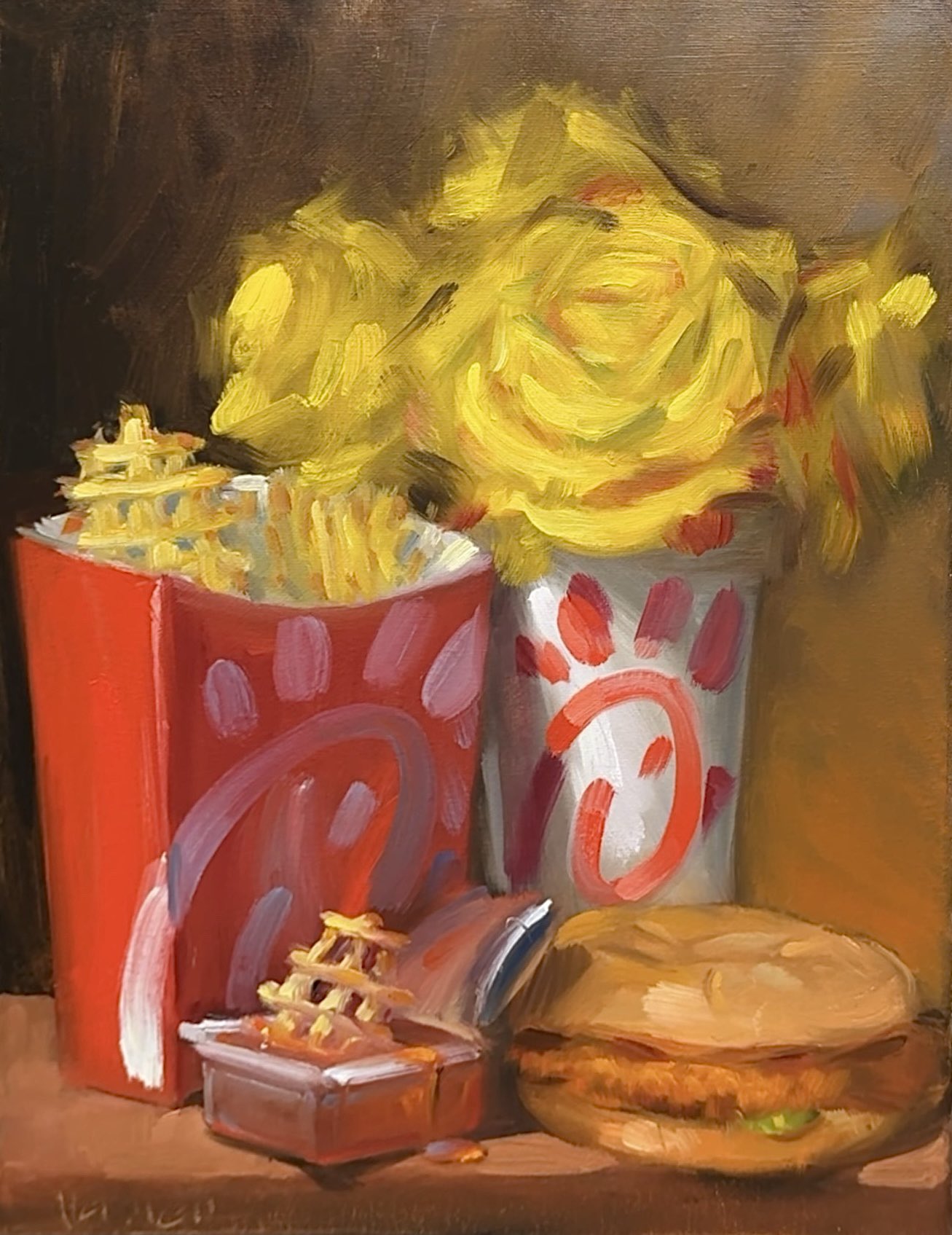 bread, bread_bun, chick-fil-a, chicken_(food), chicken_sandwich, cup, disposable_cup, english_commentary