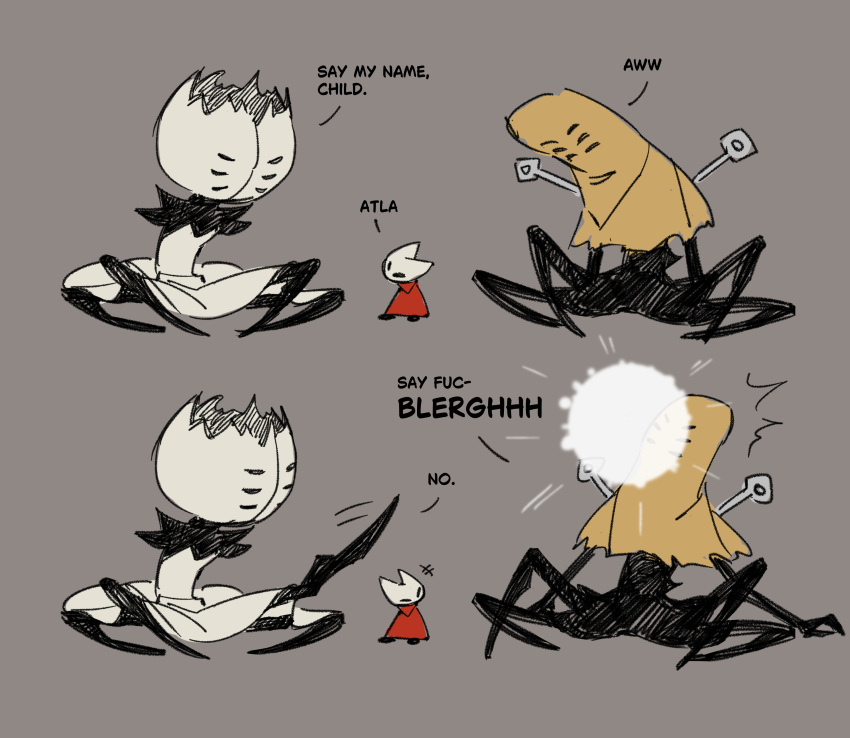 +++, 3girls, absurdres, aged_down, alternate_universe, arthropod_girl, black_skin, bug