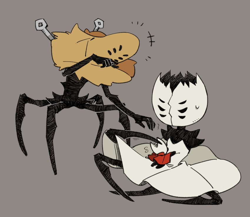 +++, 3girls, absurdres, aged_down, alternate_universe, arthropod_girl, black_skin, bug