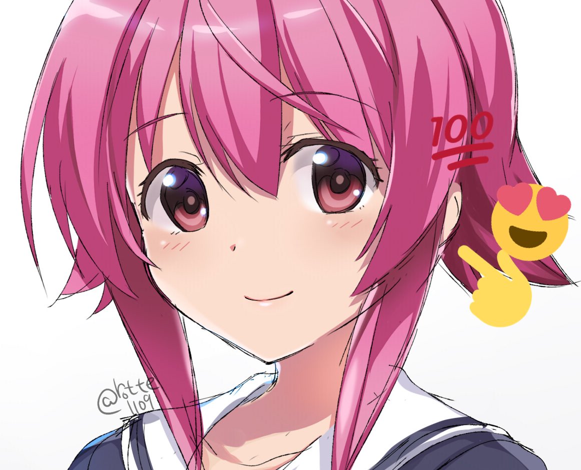 1girl, blush, bow, chaos;child, chest_bow, cropped_jacket, dress_vest, emoji