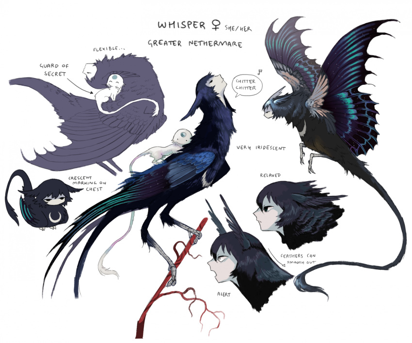 bird, blue_feathers, blue_hair, blue_wings, body_fur, closed_eyes, closed_mouth, creature