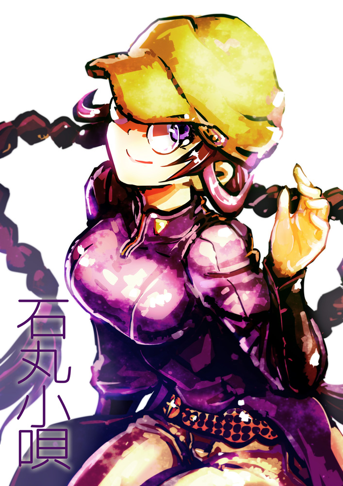 1girl, belt, braid, breasts, closed_mouth, glasses, gouxiong, hat