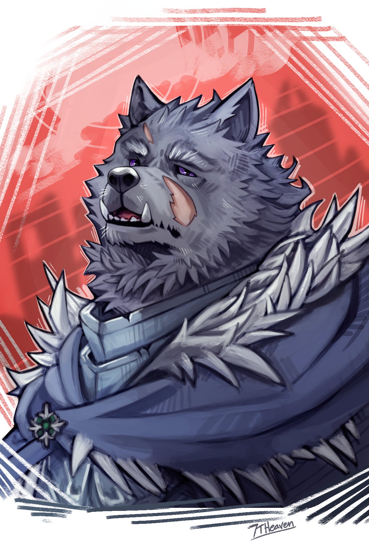 1boy, 7th_art_forge, animal_ears, artist_name, black_fur, blaidd_the_half-wolf, elden_ring, english_commentary