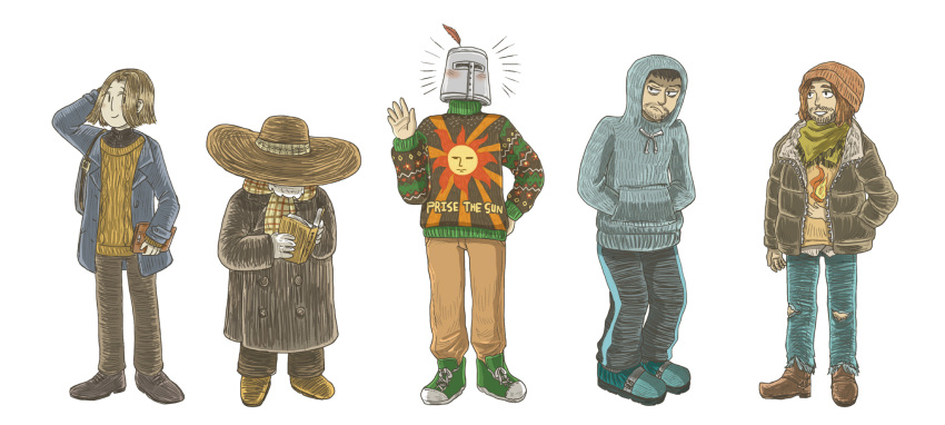 5boys, beanie, beard, big_hat_logan, black_coat, black_hair, blue_hoodie, blue_jacket