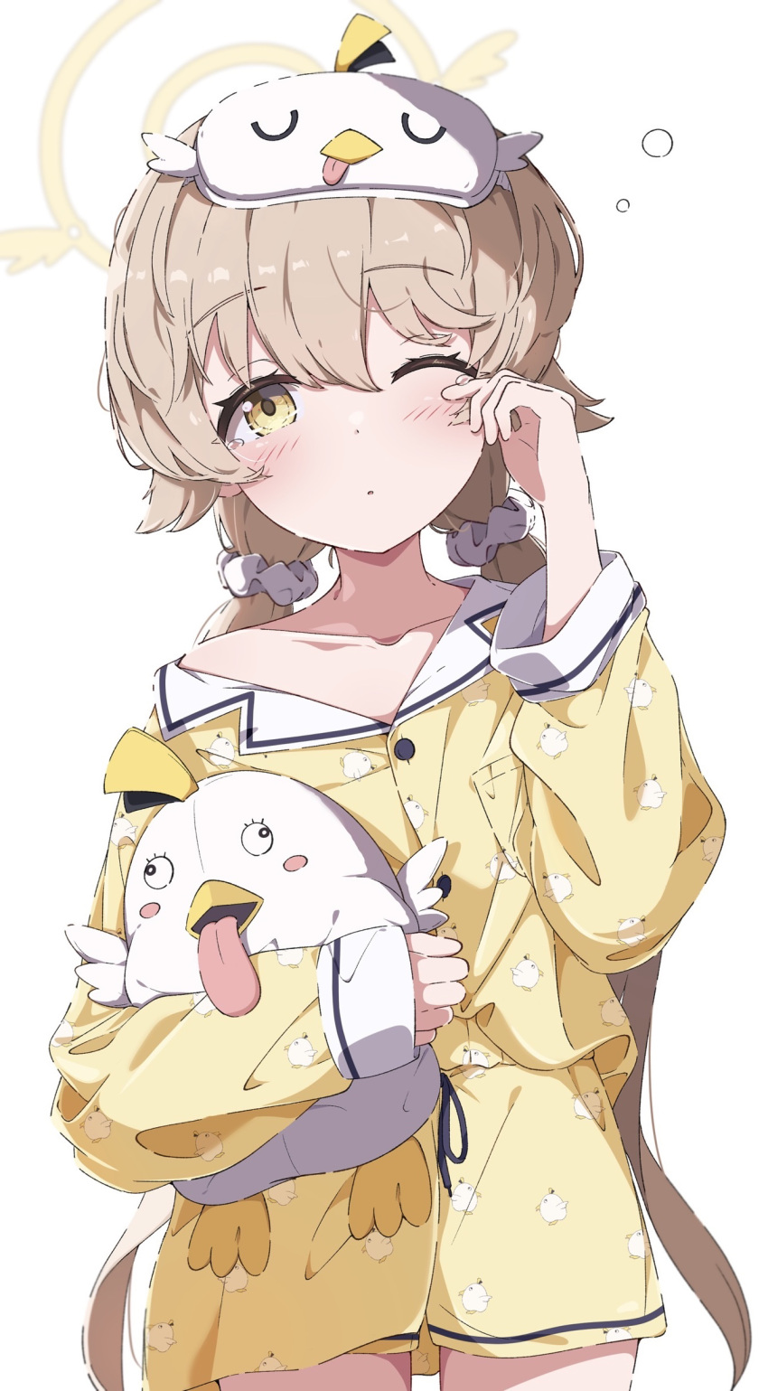 1girl, absurdres, blue_archive, blush, collarbone, hair_between_eyes, hair_ornament, hifumi_(blue_archive)