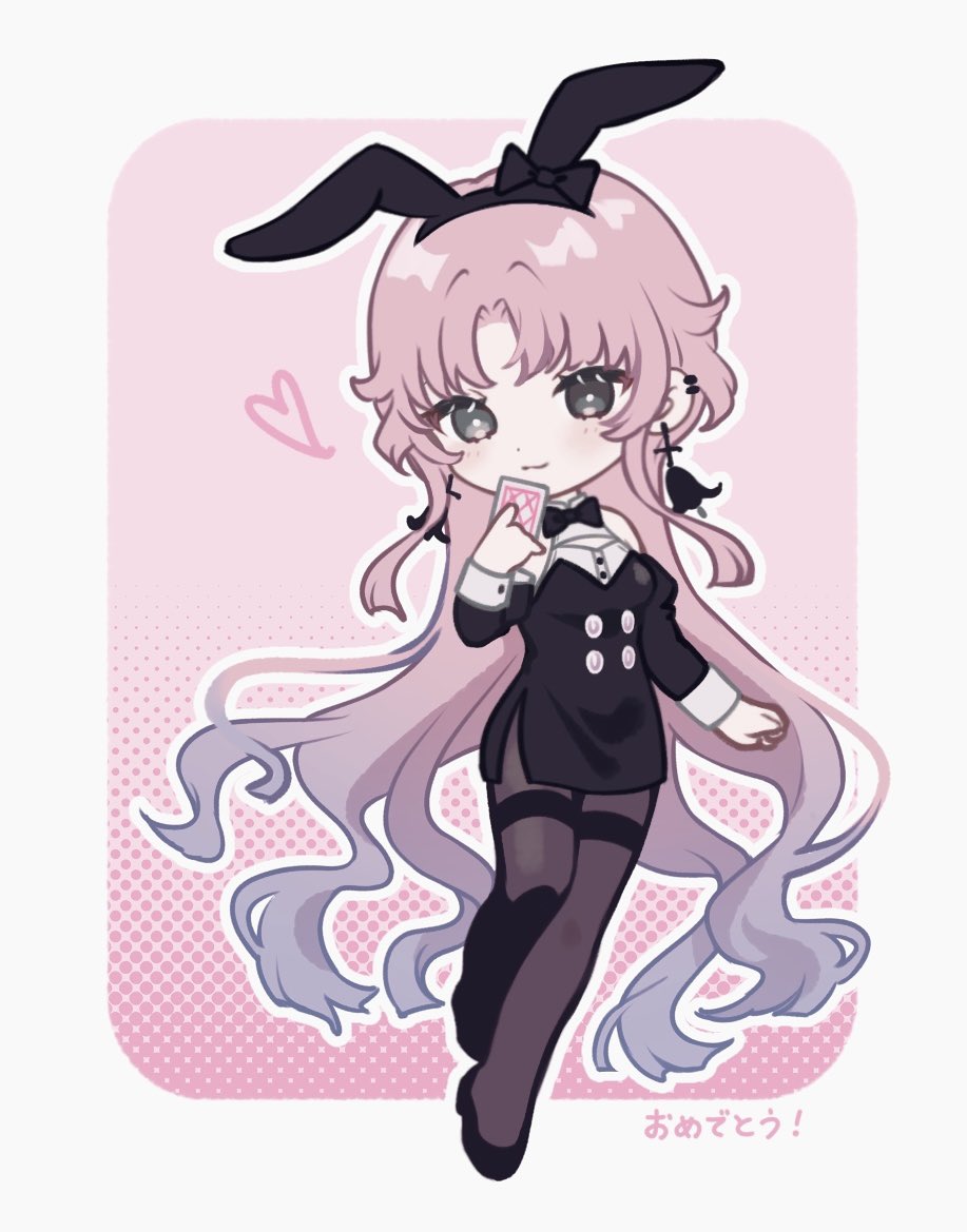 1girl, animal_ear_hairband, animal_ears, bema_(sinsekai), black_bow, black_bowtie, black_dress, black_pantyhose