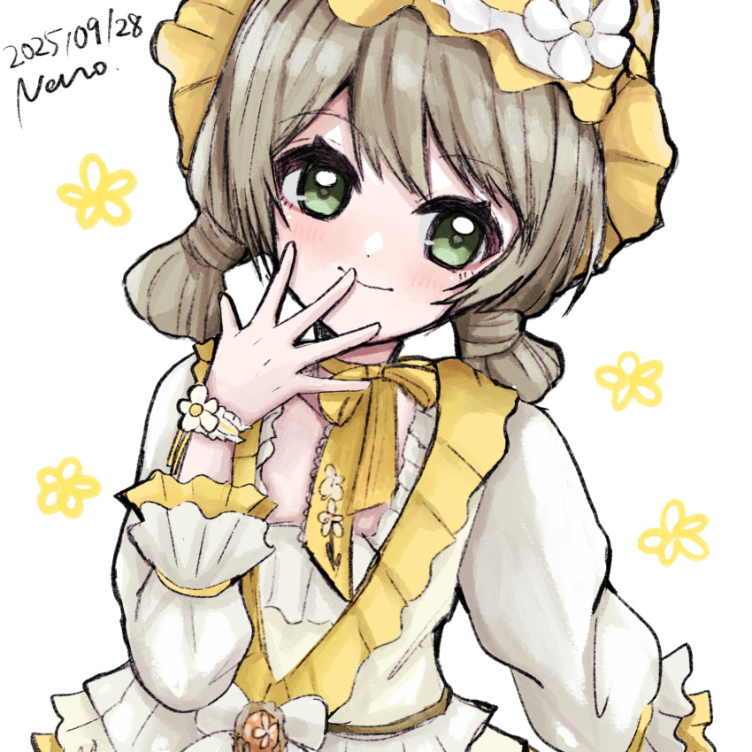 1210_neno, 1girl, bow, bow_choker, bowtie, bracelet, brown_hair, choker