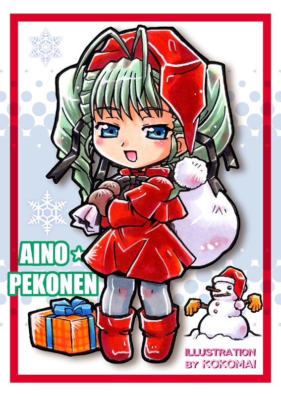 1girl, aino_pekonen, antenna_hair, artist_name, black_bow, black_bowtie, black_ribbon, blue_eyes