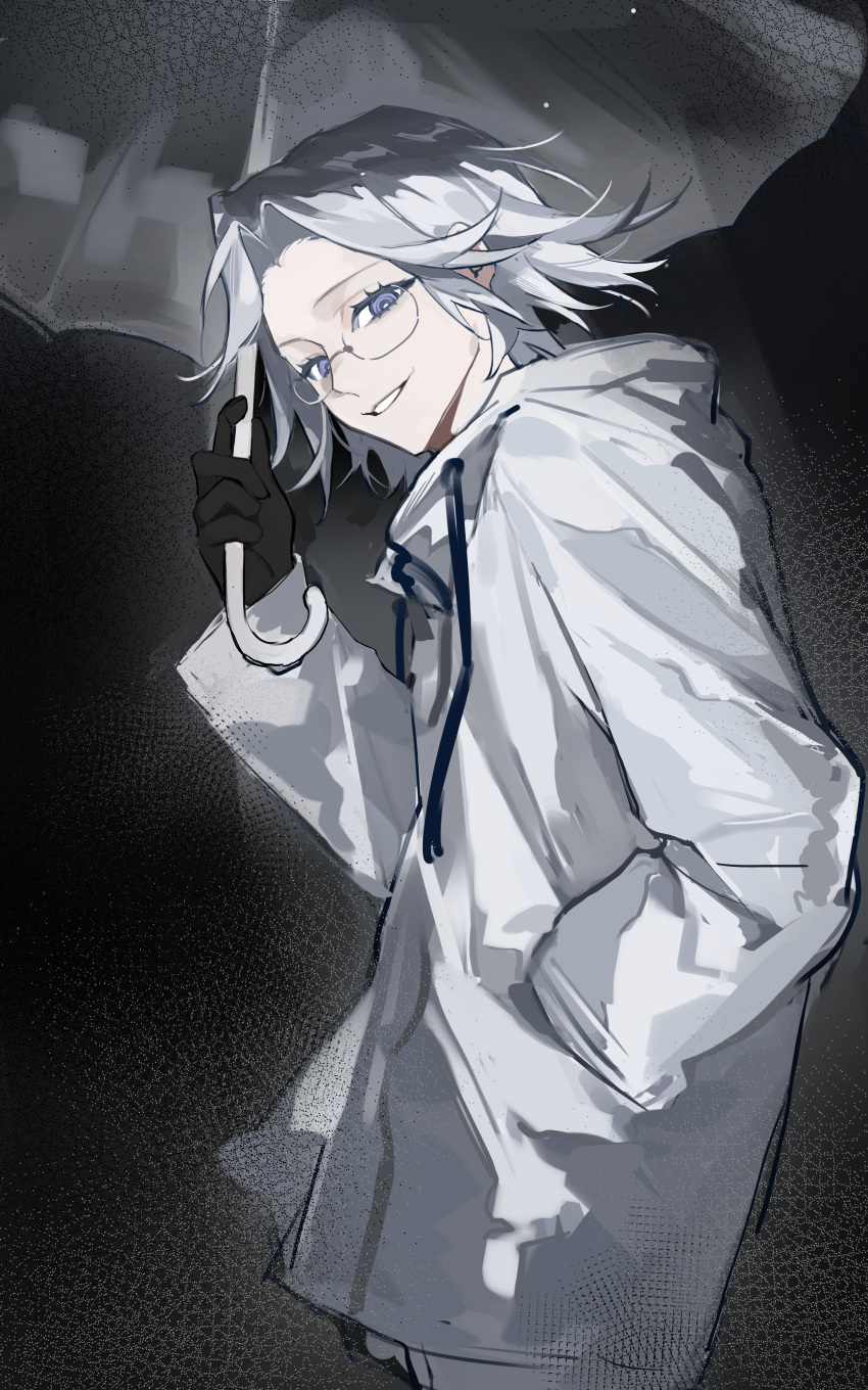 1boy, absurdres, aotsuki_eito, black_background, black_gloves, chunjinran000, commentary, drawstring