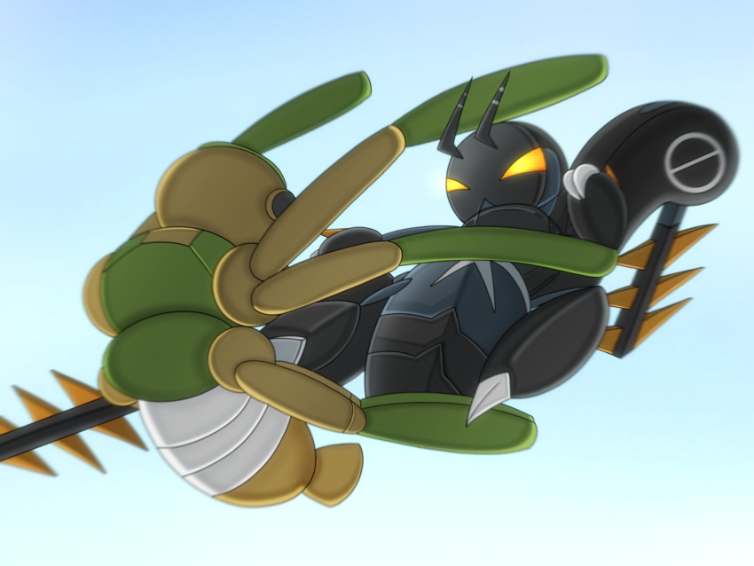 antennae, commentary_request, highres, ibispaint_(medium), kamen_rider, kicking, kosaburou, lokix