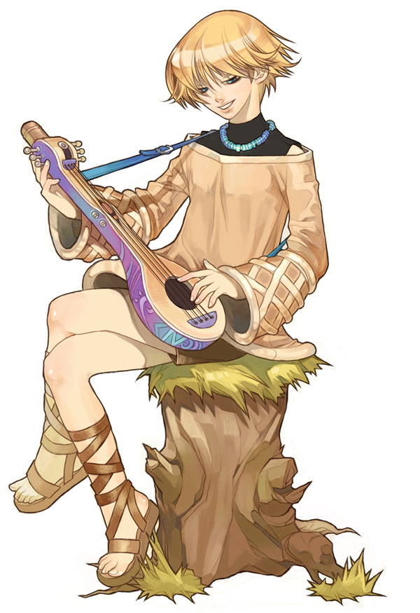 1boy, analogous_colors, artist_request, asgard, bard, bard_(asgard), black_shirt, blonde_hair