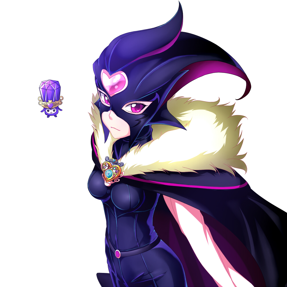 breasts, brooch, cape, cure_muse, cure_muse_(black), fairy_tone, heart, jewelry